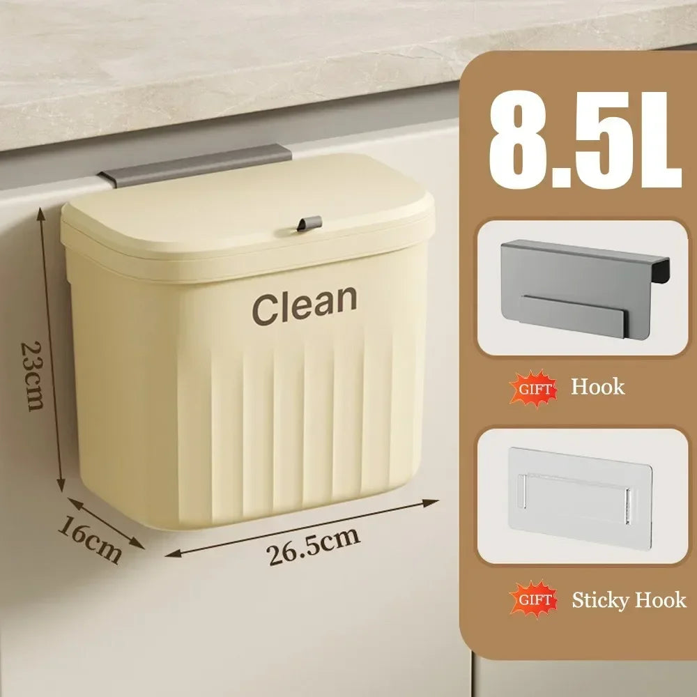 Space-Saving Kitchen Trash Bin (Wall-Mounted)