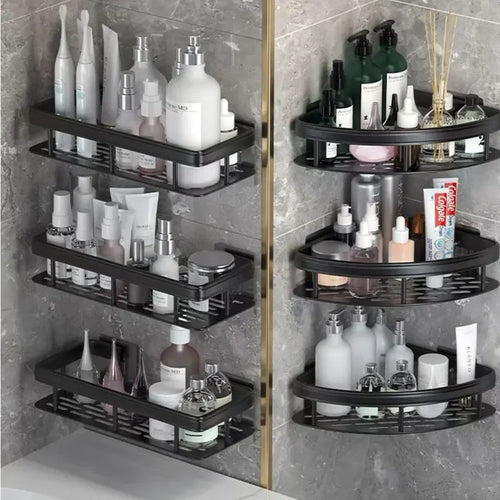 No-Drill Corner Shelf for Small Bathrooms