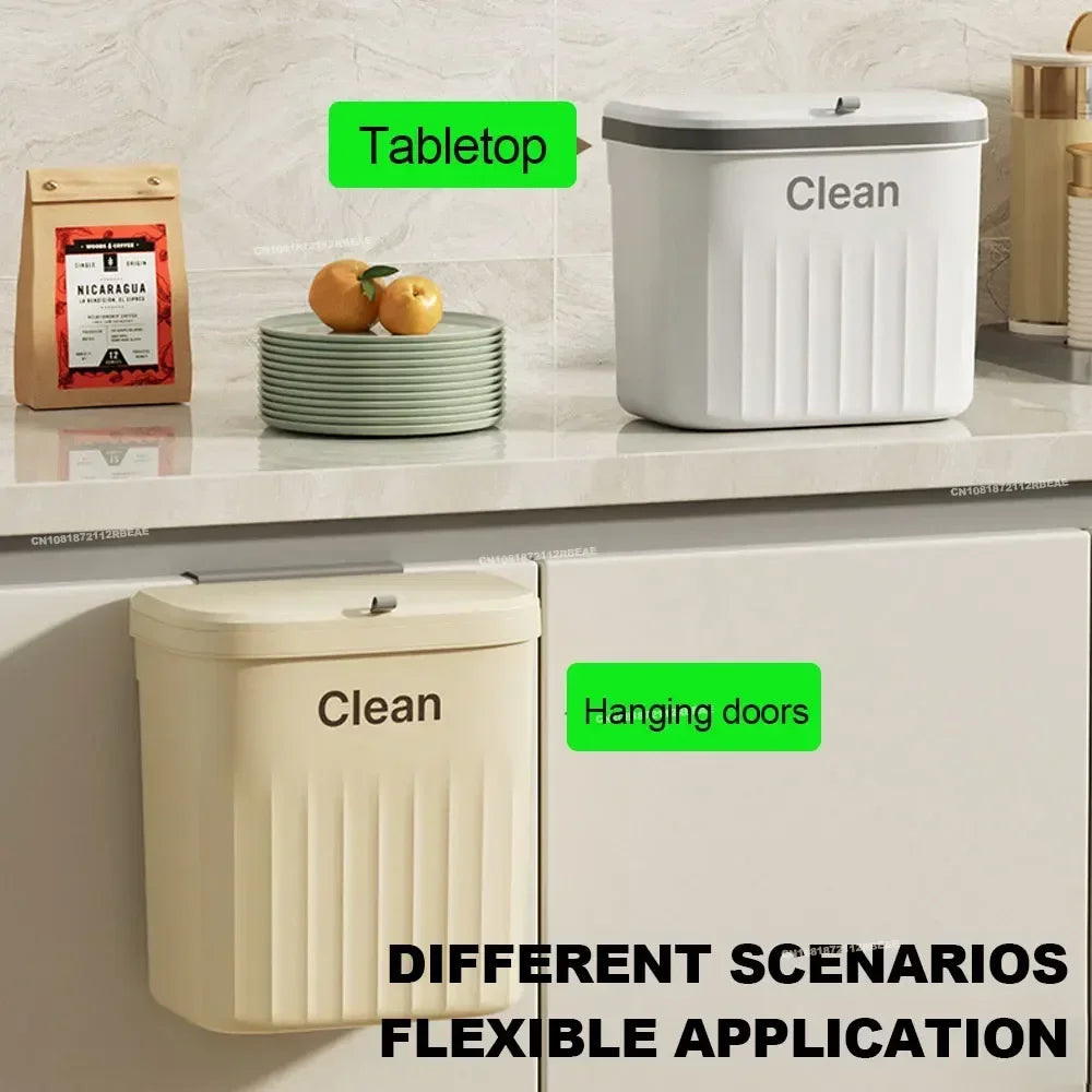 Space-Saving Kitchen Trash Bin (Wall-Mounted)