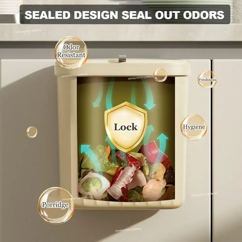 Space-Saving Kitchen Trash Bin (Wall-Mounted)