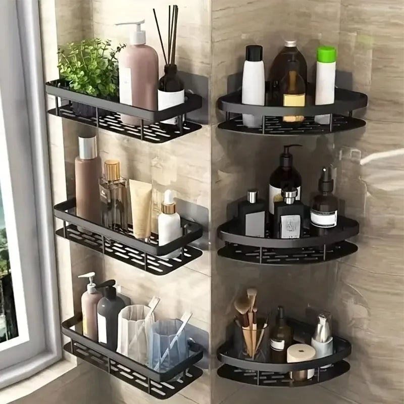 No-Drill Corner Shelf for Small Bathrooms