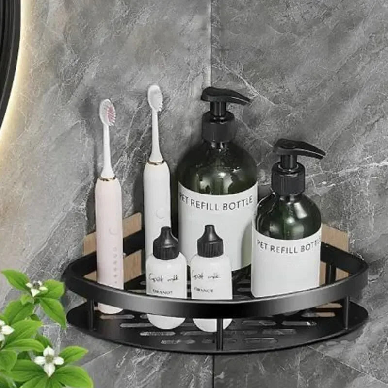 No-Drill Corner Shelf for Small Bathrooms